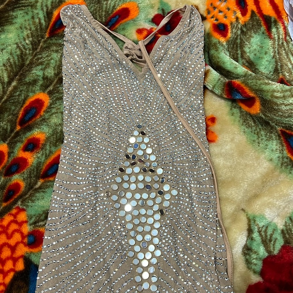 Banjul sequin sheer dress body con very skin tight